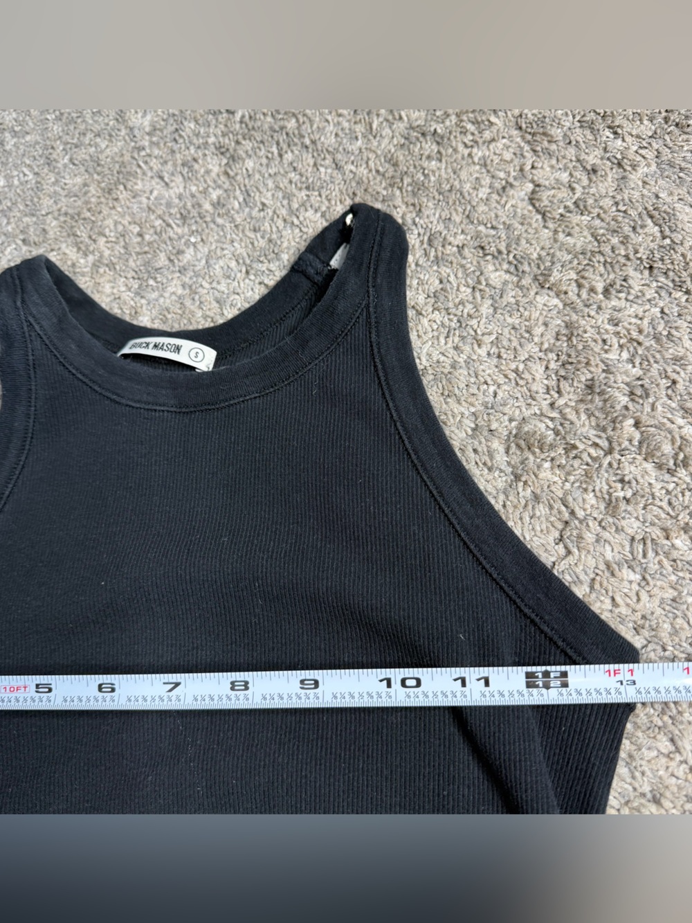 Buck Mason Surplus Ribbed Tank Maxi Dress small black organic cotton minimalist - Picture 10 of 14